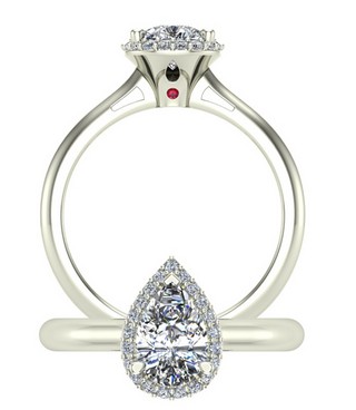 AH_McKenzie Pear Diamond Ring in 18kt White Gold AU - Main View